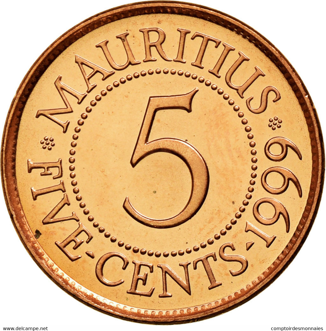 Monnaie, Mauritius, 5 Cents, 1999, SPL, Copper Plated Steel, KM:52 - Mauritius