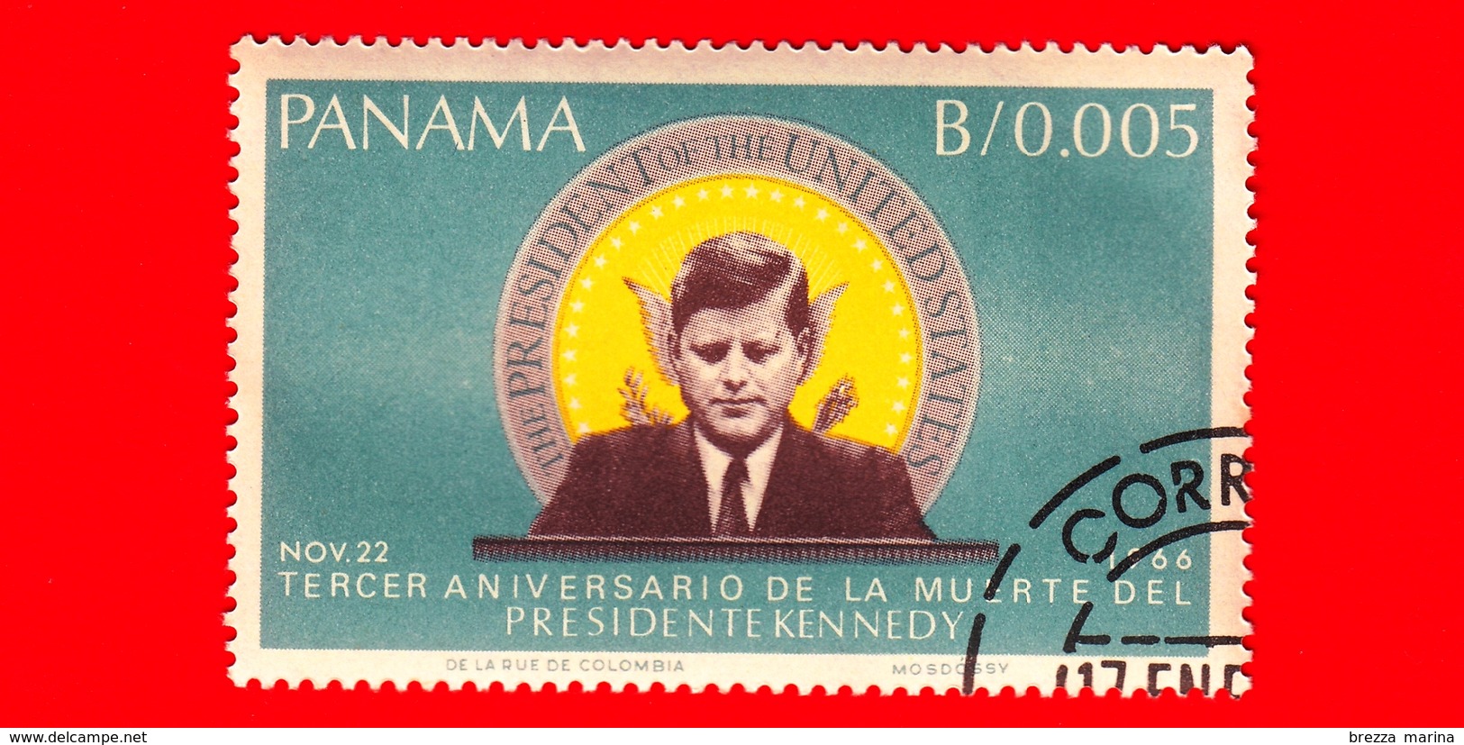 Nuovo - PANAMA - 1966 - 3° Anniversario Morte Di John Fitzgerald Kennedy (1917-1963) - 0.005 - Panama