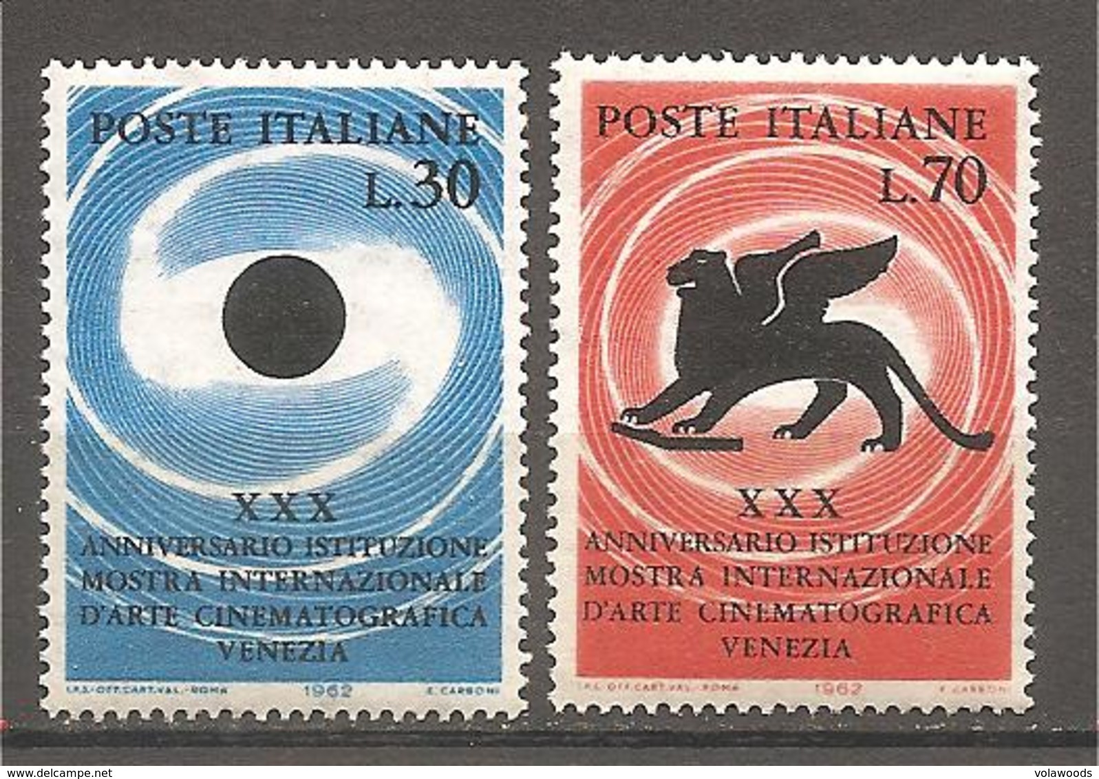 Italia - Serie Completa Nuova MNH **: 30° Anniversario Della Mostra D'arte Cinematografica Di Venezia - 1962  * G - Cinema