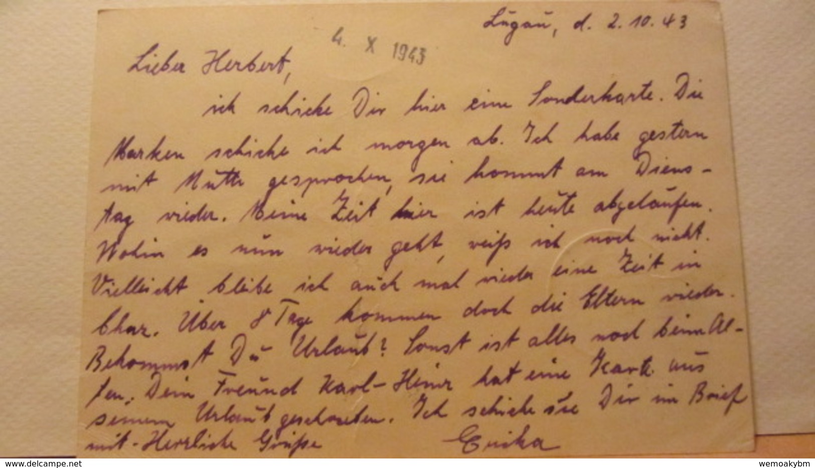 DR: GA  P 296 * Dt. Goldschmiedekunst 1943 Ritter Sankt Georgl Von Lugau (Erzg) Nach Milowitz B. Prag Vom 2.10.43 - Sonstige & Ohne Zuordnung