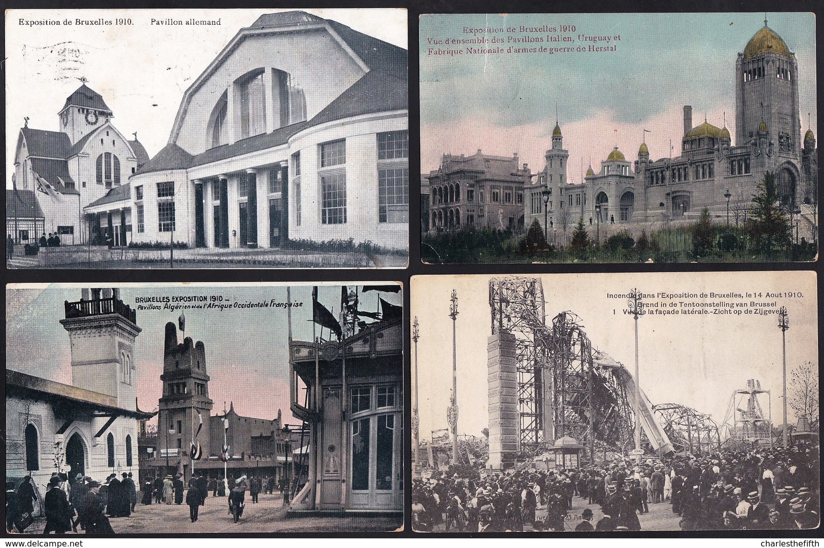 29 X OLD CARD WORLD FAIR BRUSSELS 1910 - EXPOSITION DE BRUXELLES 1910 - WERELDTENTOONSTELLING BRUSSEL - Esposizioni