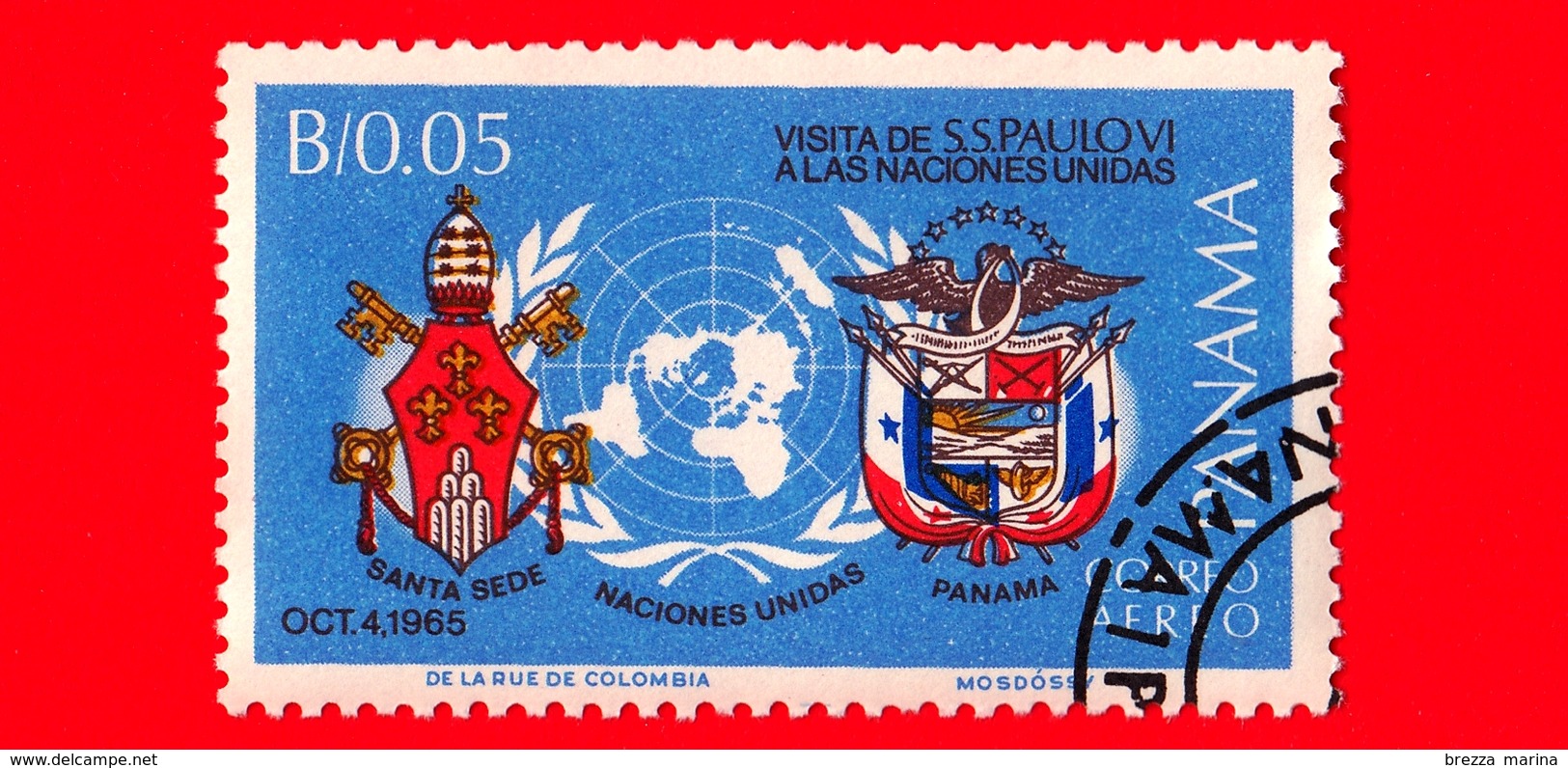 Nuovo - PANAMA - 1966 - Visita Di Papa Paolo VI All'ONU - 0.05 - P. Aerea - Panama