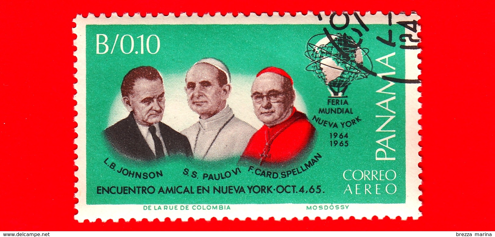 Nuovo - PANAMA - 1966 - Visita Di Papa Paolo VI All'ONU - L. B. Johnson, Pope Paul VI, Cardinale Spellman - 0.10 - Panama