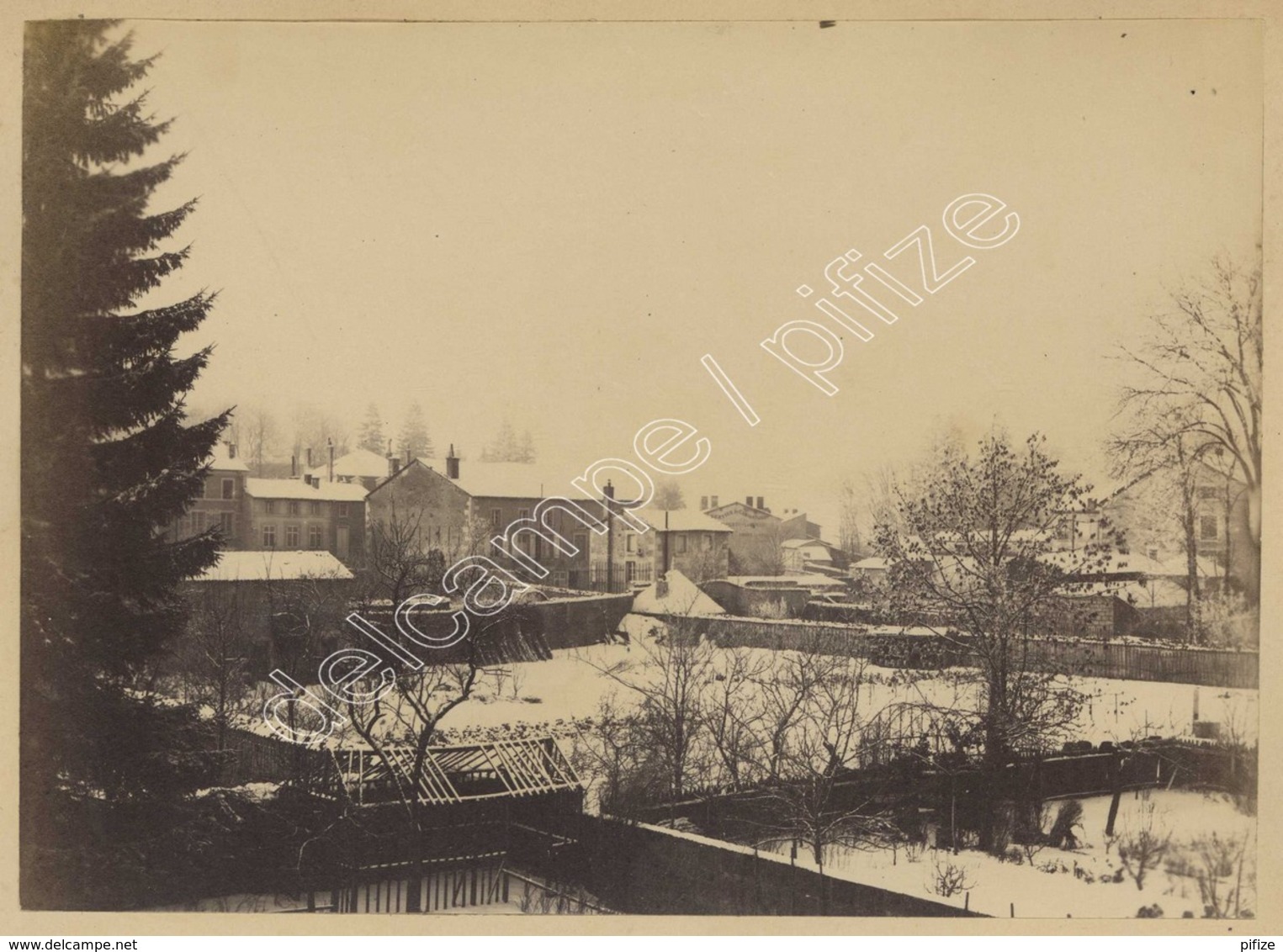 Commercy . Albumine Circa 1890 . Un Coin De La Ville Sous La Neige . - Anciennes (Av. 1900)