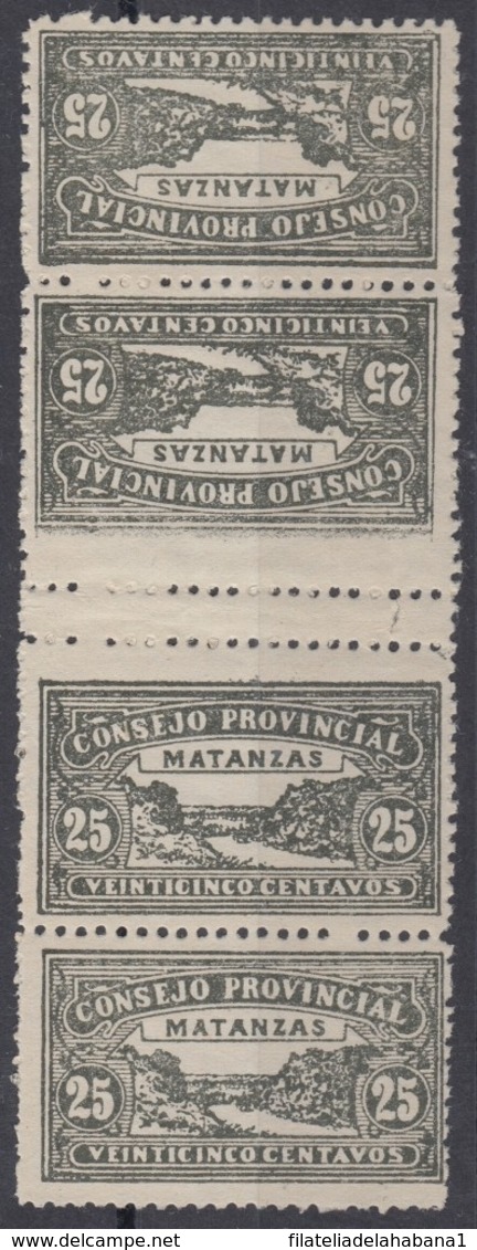 LOC-96 CUBA REPUBLICA. 1903. LOCAL REVENUE MATANZAS. 25c PERFORATED TETE BECHE  ORIGINAL GUM. - Postage Due