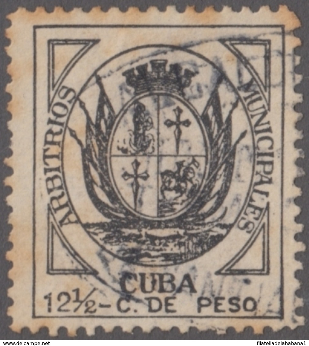 LOC-99 CUBA SPAIN ESPAÑA. 1889. LOCAL REVENUE 12 1/2c SANTIGO DE CUBA USED. RARE. - Impuestos