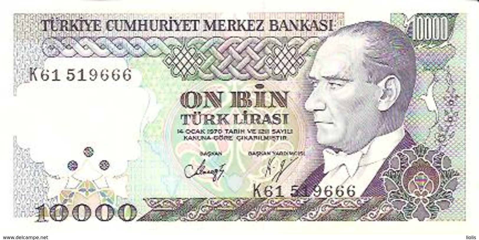 Turkey  P-199    10000 Lirasi  1988  UNC - Turquie
