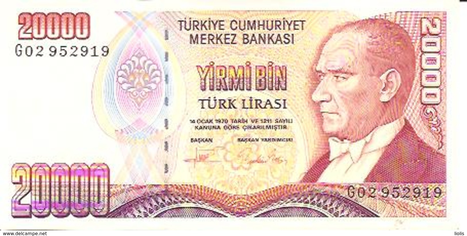 Turkey  P-202    20000 Lirasi  1988  UNC - Turquie