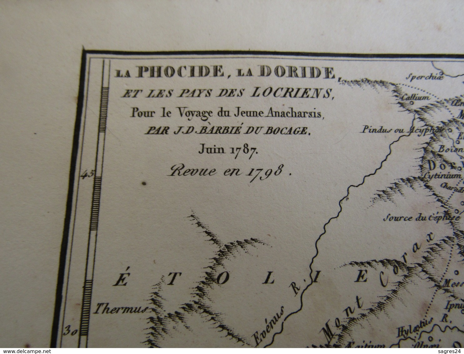 Carte La Phocide,La Doride Et Les Pays Des Locriens Par J.D.Barbié Du Bocage 1787 - Cartes Géographiques