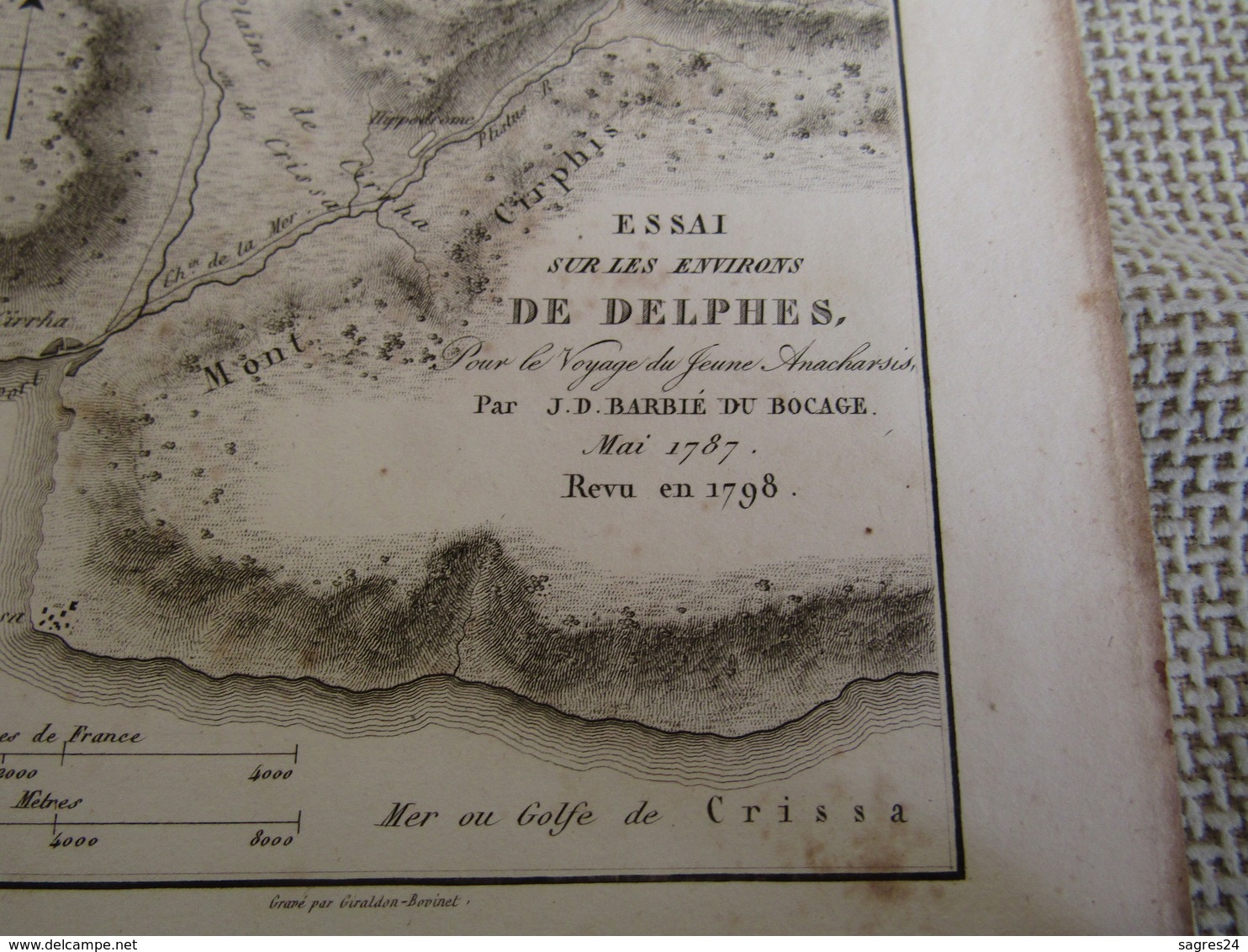 Carte Essai Sur Les Environs De Delphes Par J.D.Barbié Du Bocage 1787 - Cartes Géographiques