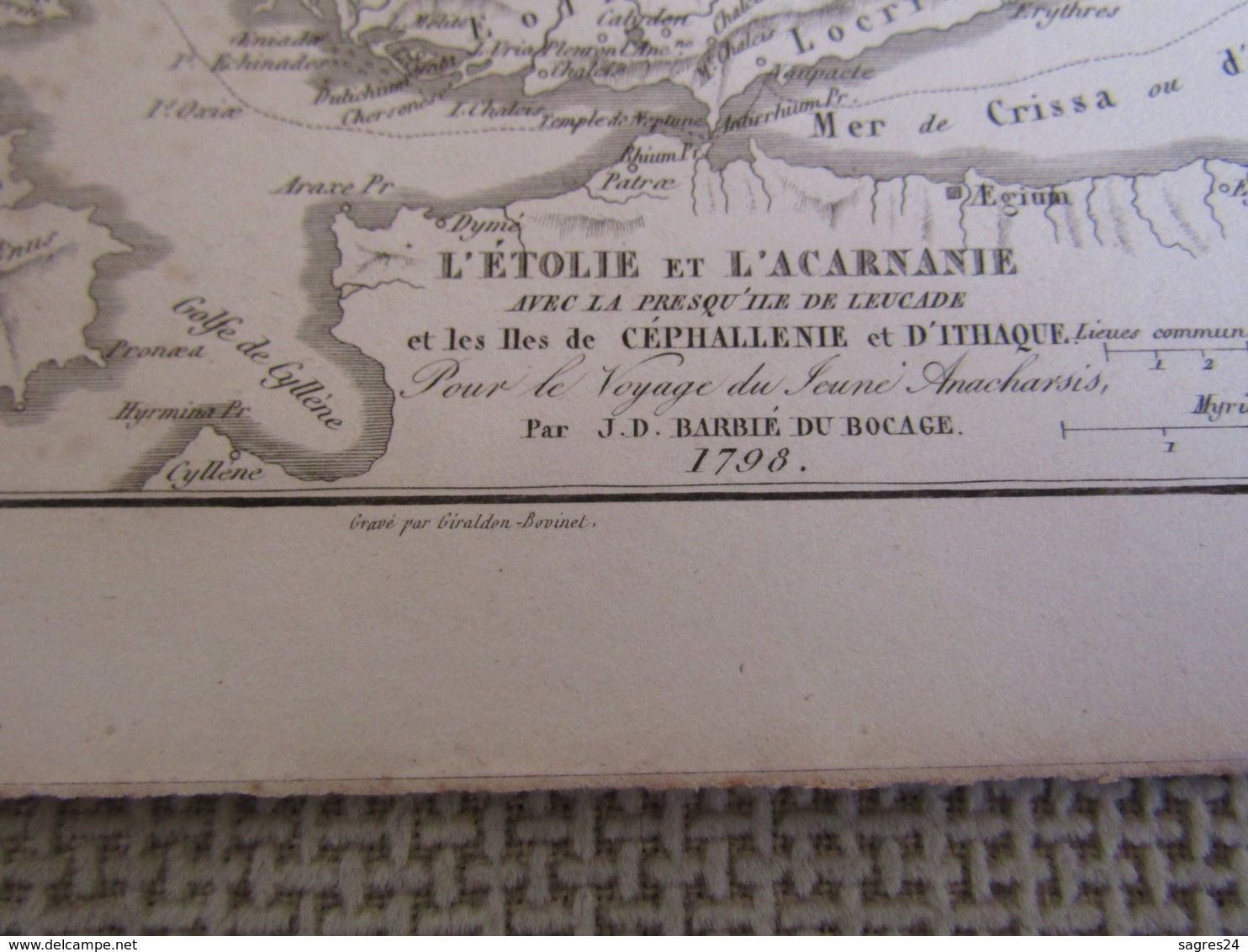 Carte L`Étolie Et L`Acarnanie Avec La Presqu`ile De Leucade Et Les Iles Céphallenie Et D`Ithaque 1798 - Carte Geographique