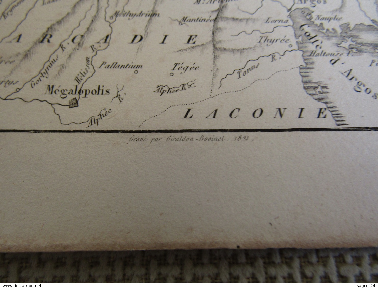 Carte La Corinthie,La Sicyonie,La Phliasie Et L`Achaie Par J.D.Barbié Du Bocage 1786 - Geographical Maps