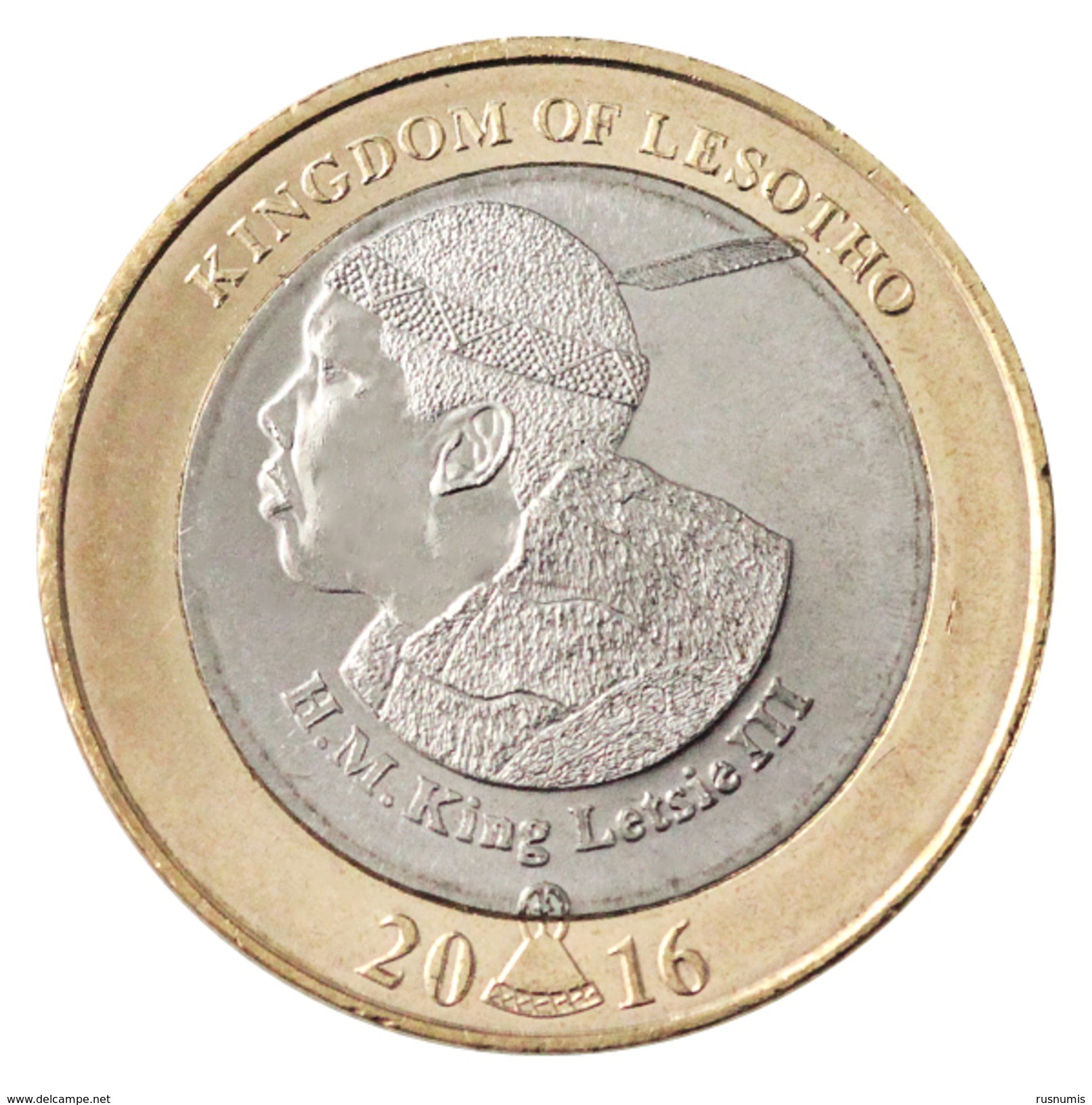 LESOTHO LESOTO 5 MALOTI 50th ANNIVERSARY OF INDEPENDENCE BIMETAL 2016 UNC - Lesotho