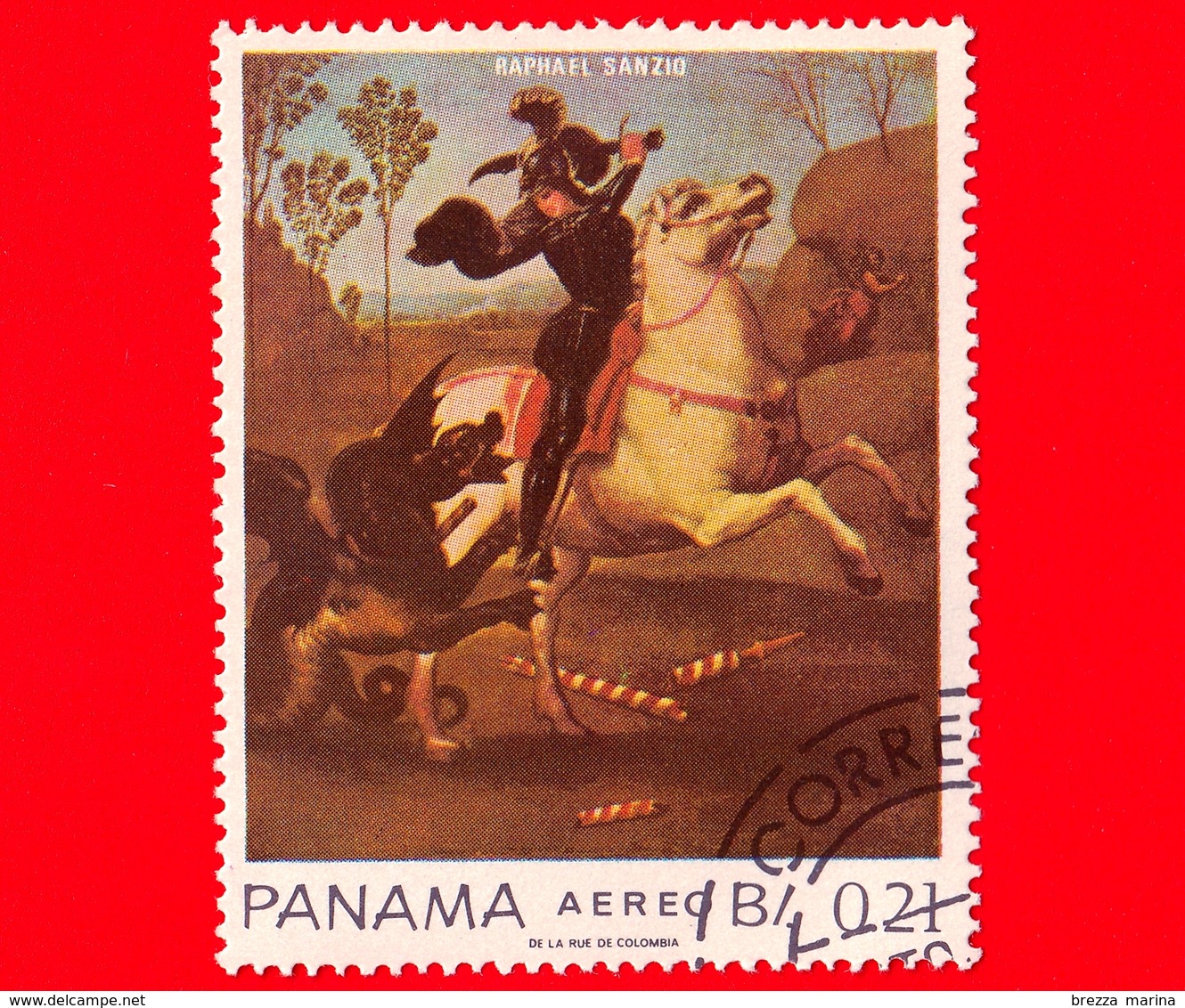 PANAMA - Nuovo - 1967 - San Giorgio E Il Drago, Dipinto Di Raffaello Sanzio - 0.21 - P. Aerea - Panama