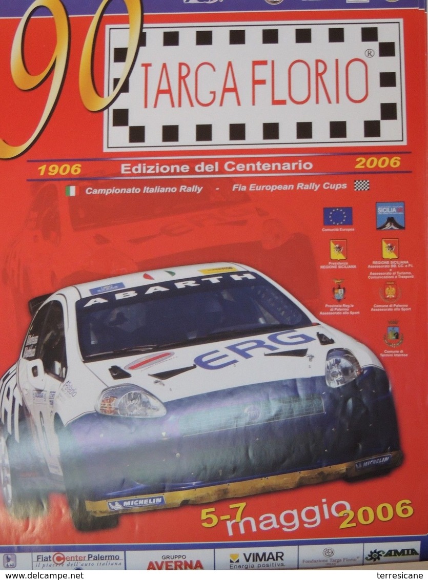 ORIGINAL POSTER PLAKAT 90 TARGA FLORIO RALLY CIR 25x50 FIAT ABARTH ANDREUCCI 1 - Manifesti