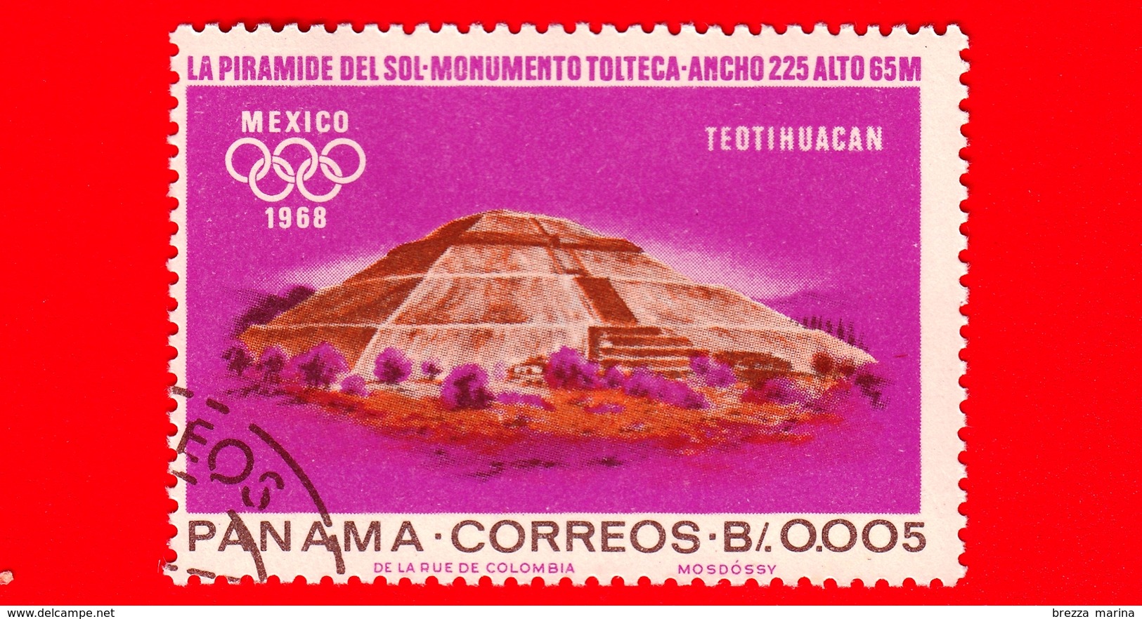 PANAMA - Nuovo - 1967 - Olimpiadi Estive 1968, Città Del Messico - Piramide Del Sole Di Teotihuacan - 0.005 - Panama