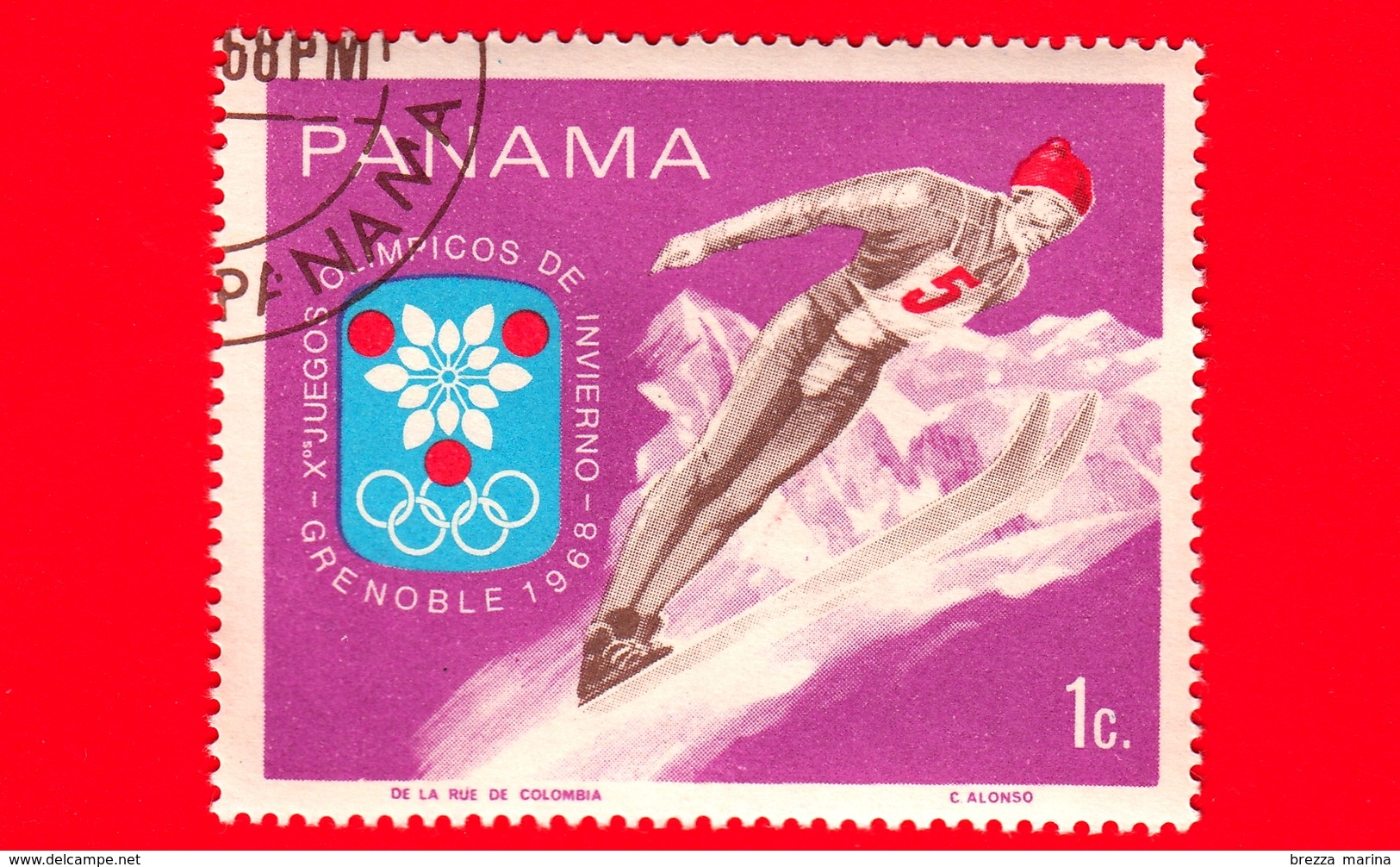 PANAMA - Nuovo - 1968 - Giochi Olimpici Invernali, Grenoble - Salto Con Gli Sci - Ski Jumper - 1 - Panama