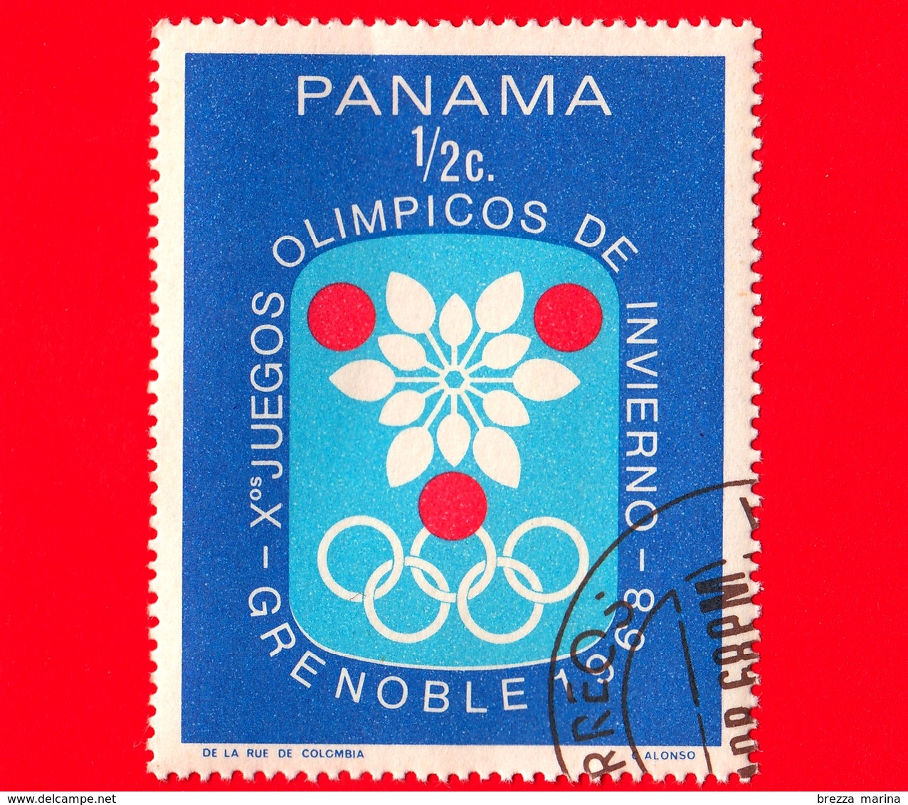 PANAMA - Nuovo - 1968 - Giochi Olimpici Invernali, Grenoble - Emblema - ½ - Panama