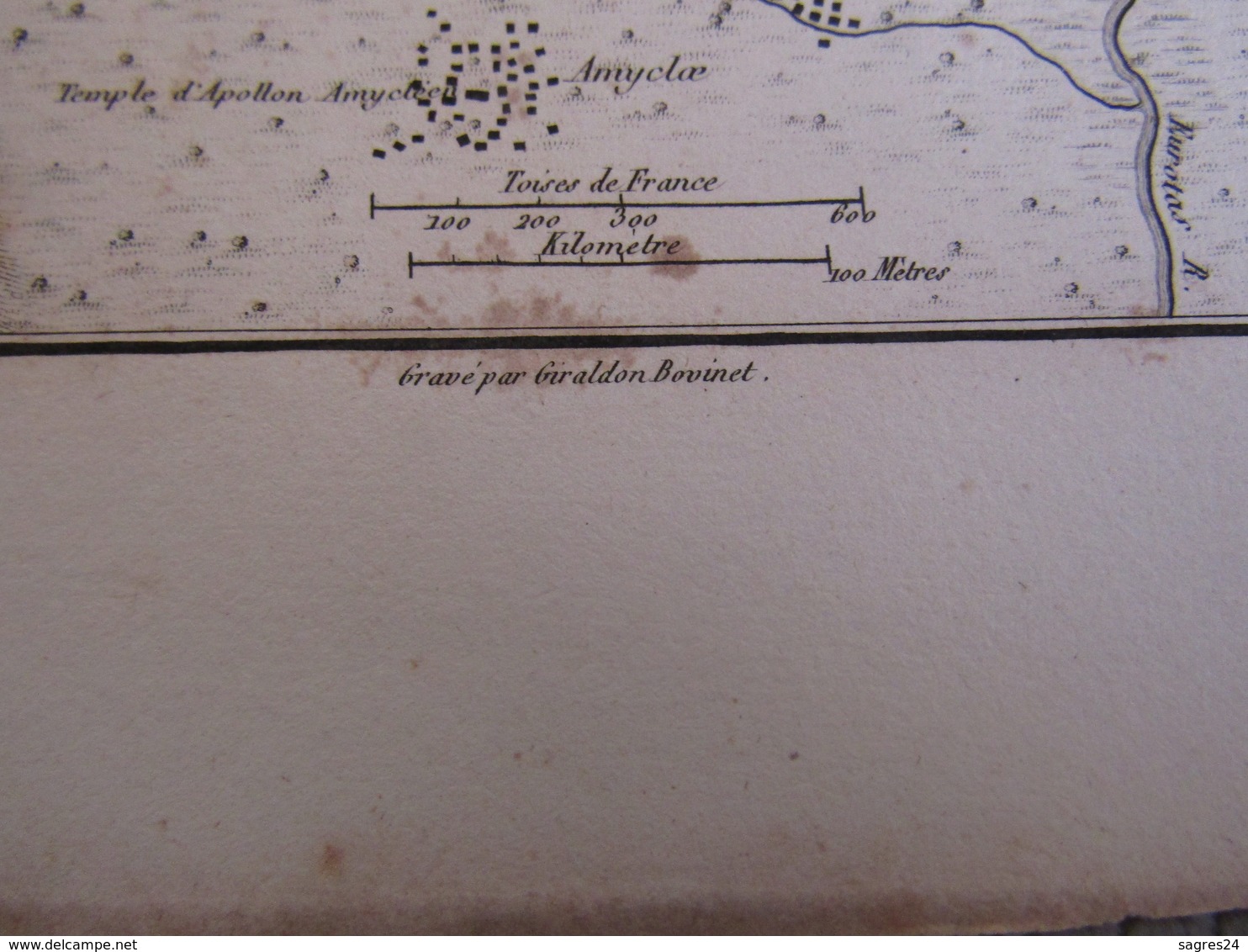 Carte Essai Sur La Topographie De Sparte Et De Ses Environs 1783 - Cartes Géographiques