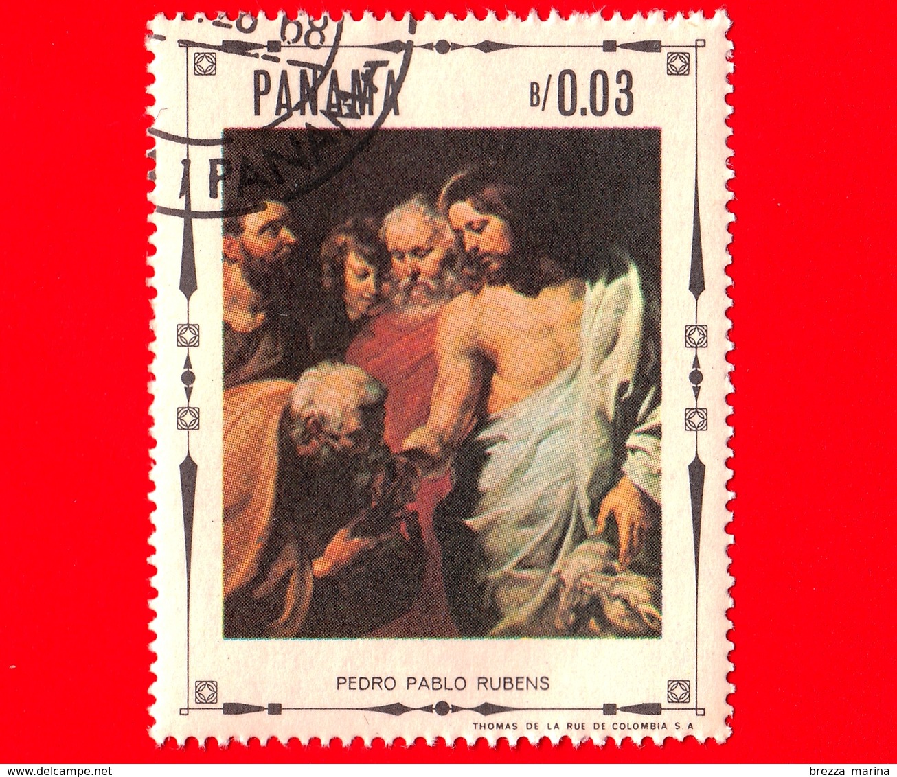 PANAMA - Nuovo - 1968 - Vita Di Cristo - Cristo Consegna Le Chiavi A Pietro, Dipinto Di Peter Paul Rubens - 0.03 - Panama