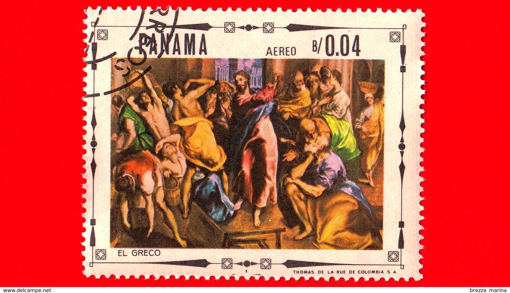 PANAMA - Nuovo - 1968 - Vita Di Cristo - Cristo E I Cambiavalute Nel Tempio, Dipinto Di El Greco - 0.04 P. Aerea - Panama