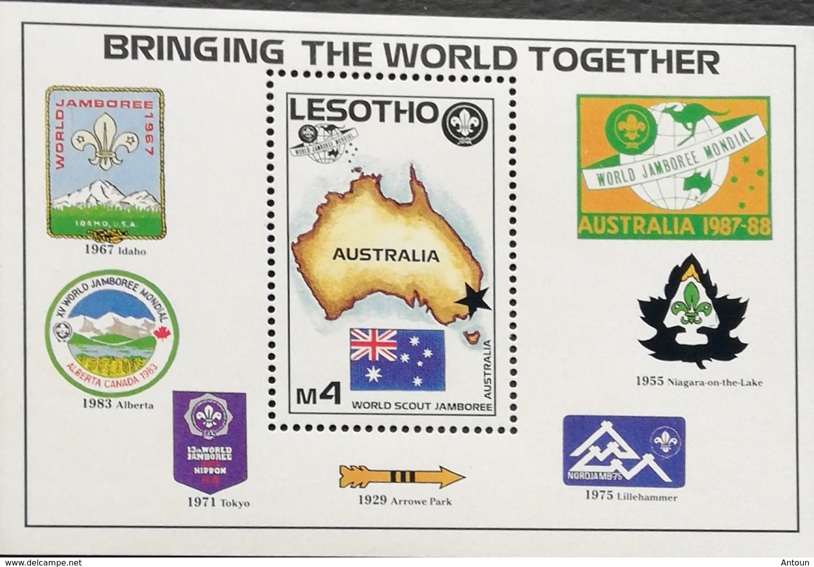 Lesotho  16th. World Scout Jamboree, Australia ,1987 S/S - Lesotho (1966-...)