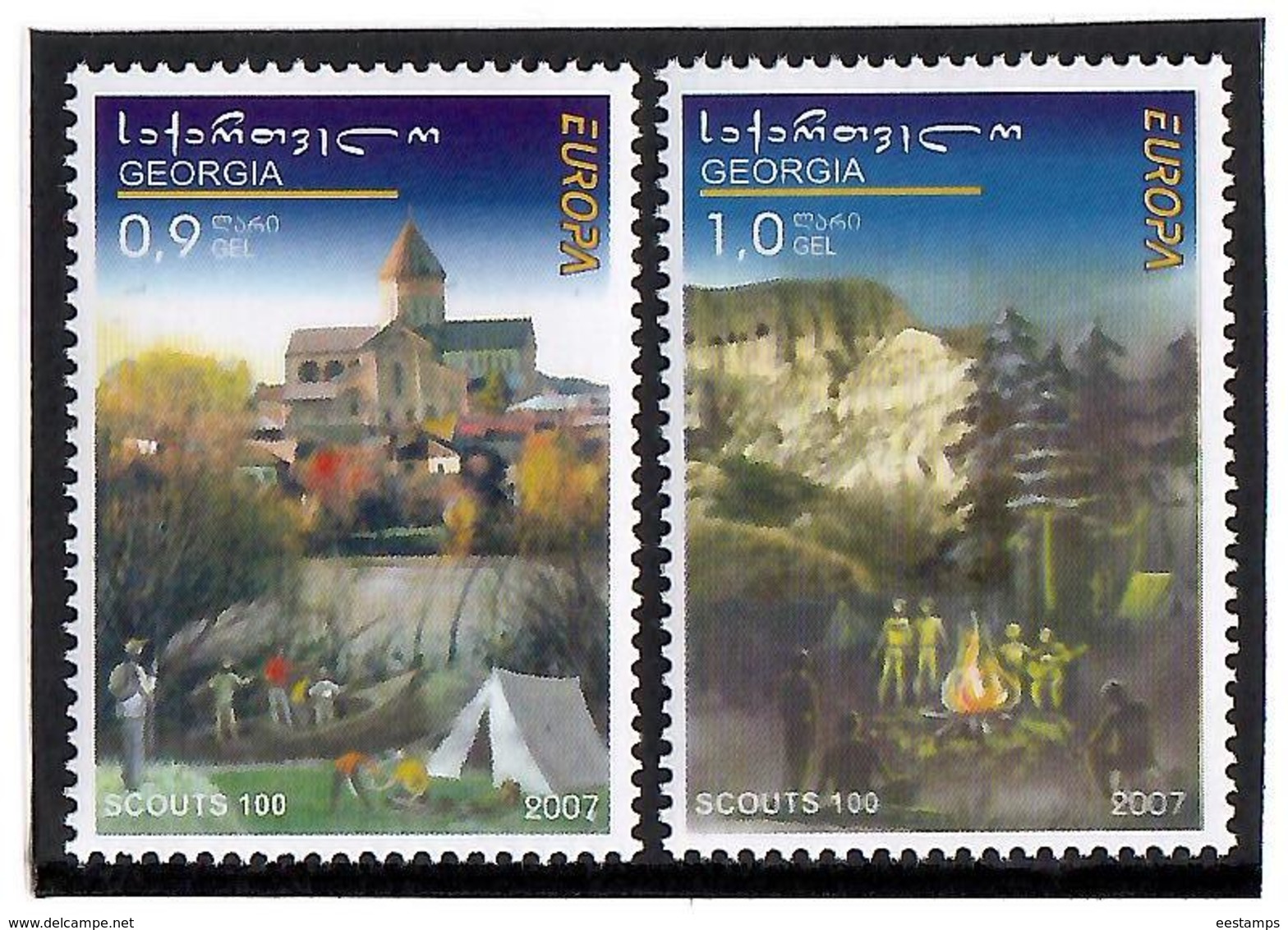 Georgia.2008 EUROPA 2007. Scouts. 2v: 0.9, 1.0  Michel # 551-52 - Géorgie