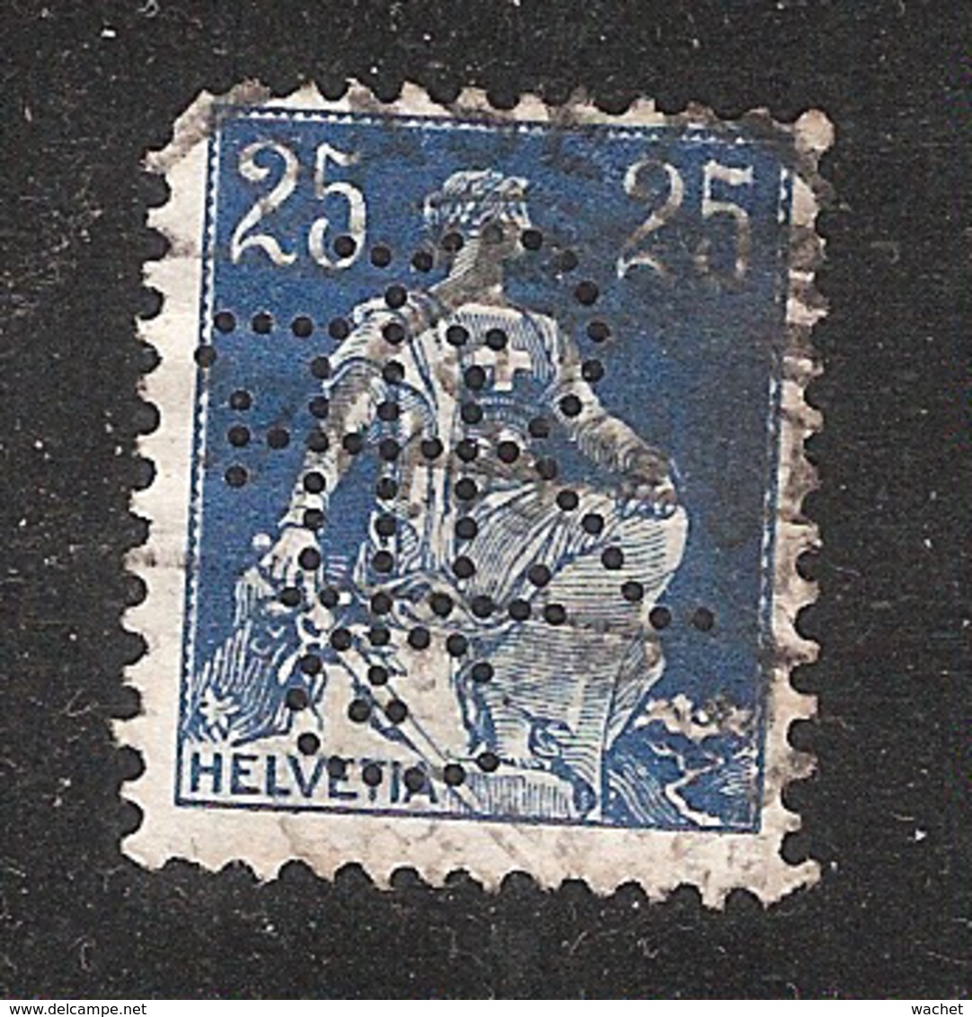 Perfin/perforé/lochung Switzerland No 99  1908-1933 - Hélvetie Assise Avec épée FLHR C  F. Hoffmann La Roche & Co - Perforés