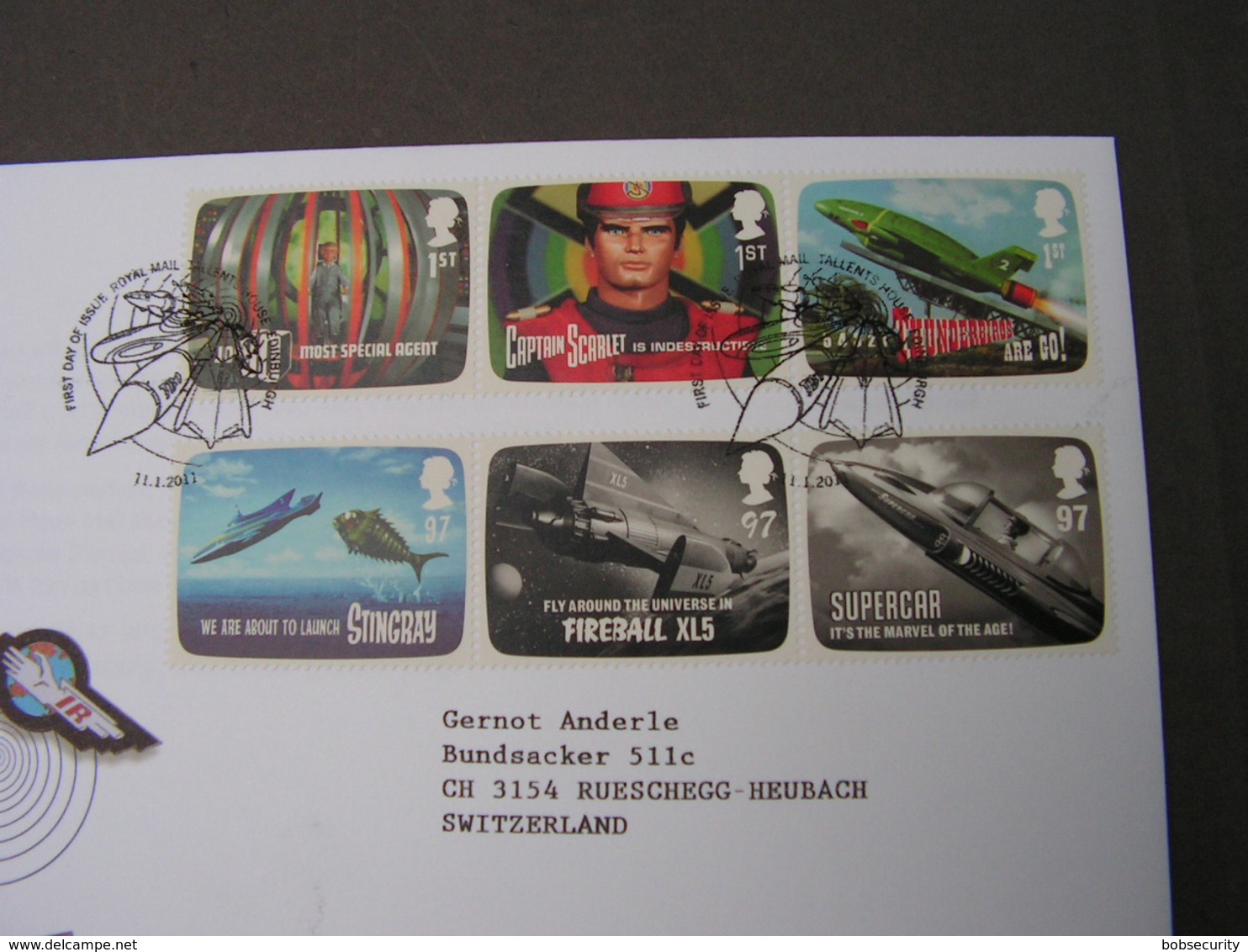 GB FDC 2011 Science Fiction Film 3030 - 3035 - 2011-2020 Dezimalausgaben