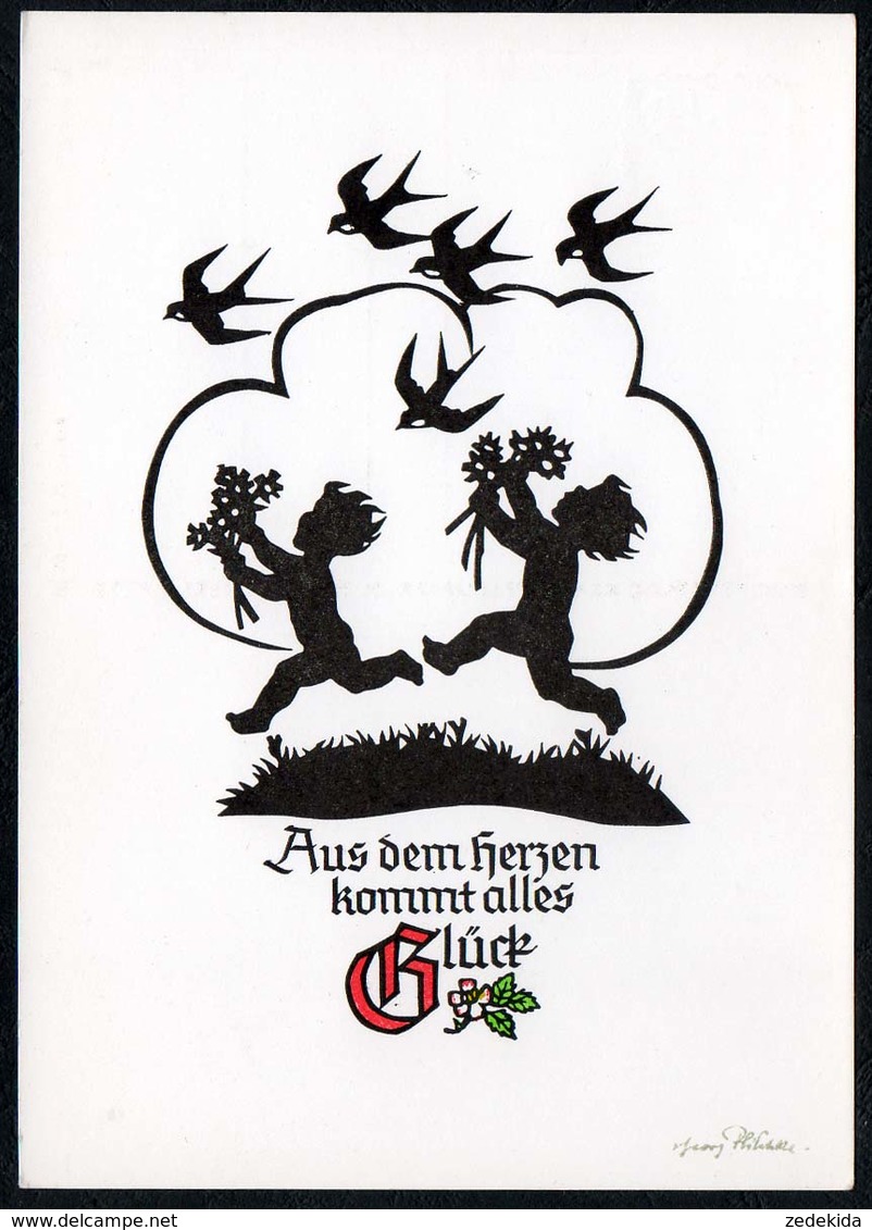 C1613 - TOP Georg Plischke Glückwunschkarte - Klaus Pfleumer Zittau - Silhouettes