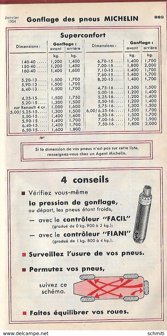 -GUIDE MICHELIN -1954-Bon état général-