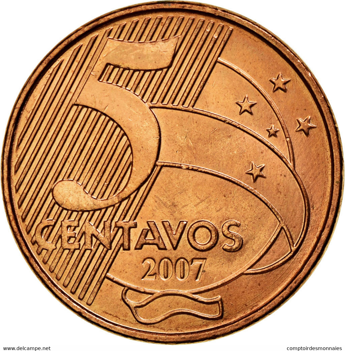 Monnaie, Brésil, 5 Centavos, 2007, SUP, Copper Plated Steel, KM:648 - Brésil