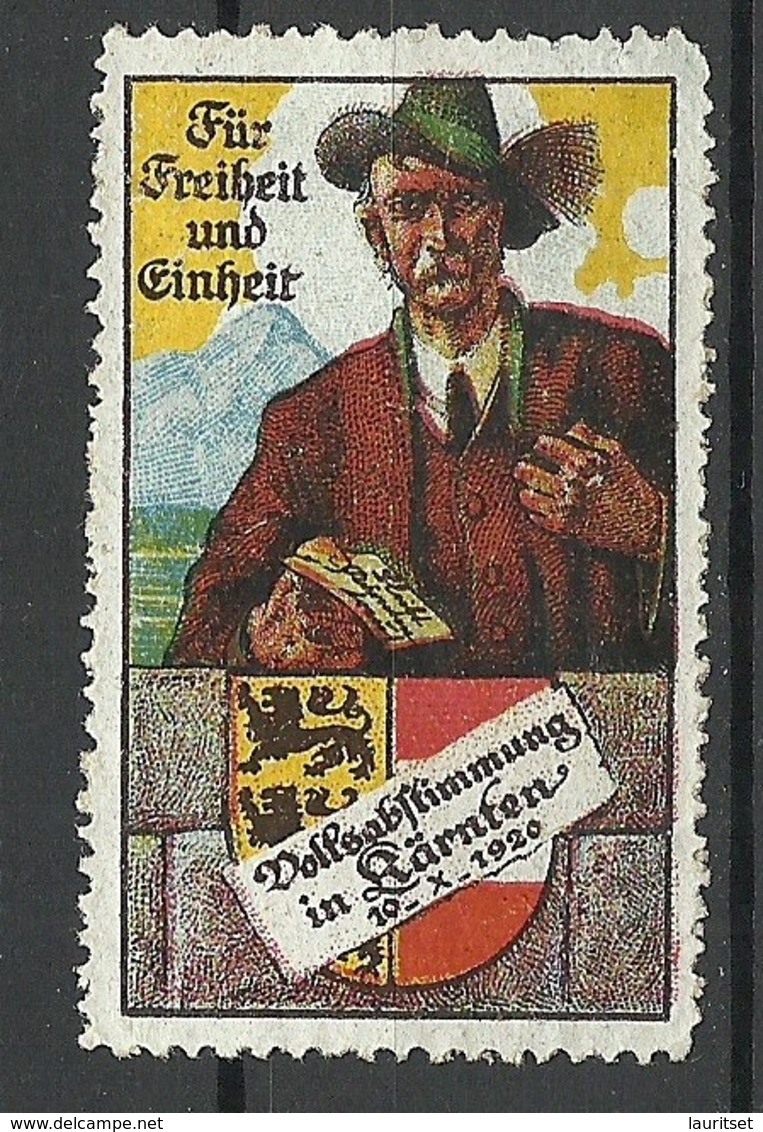 AUSTRIA Österreich Für Freiheit U. Einheit Volksabstimmung In Kärnten 1920 (*) - Erinnophilie