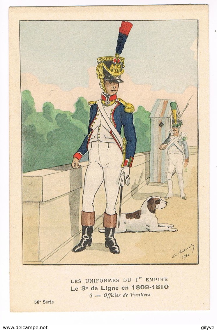 Uniforme.1er Empire. 3e De Ligne.Officier Fusiliers 1809/10.Illustrateur. LAVAL. (t.u.72 ) - Uniforms