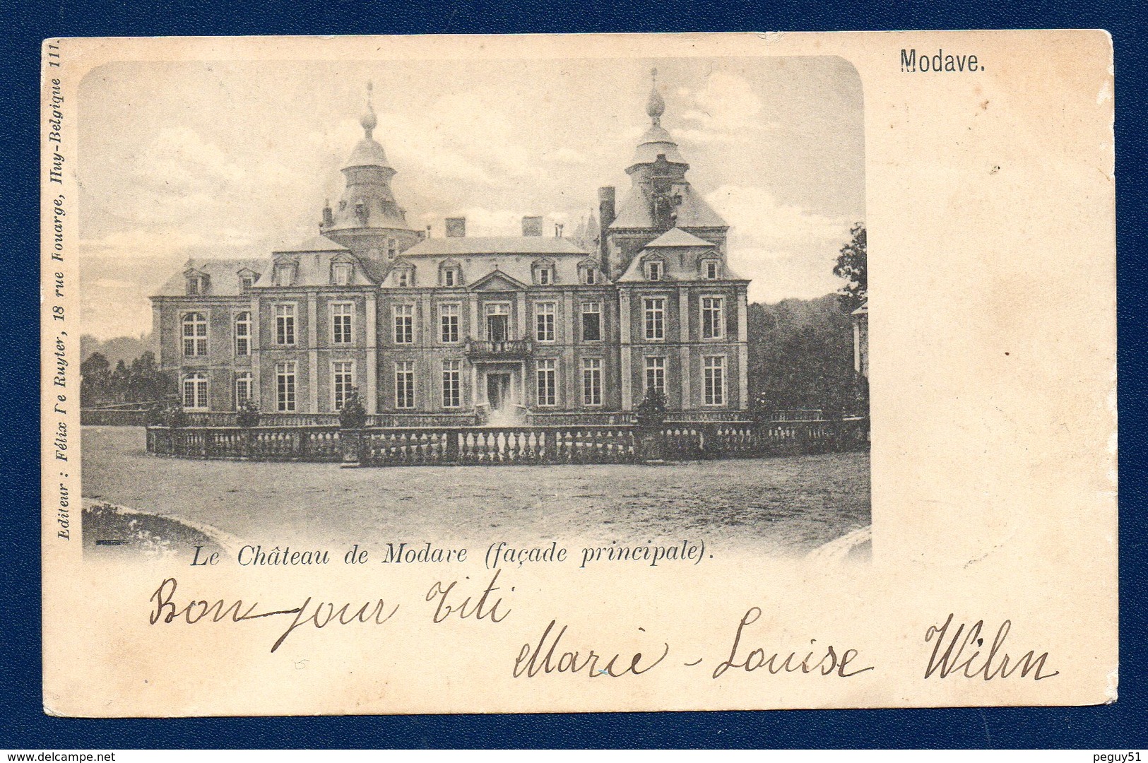 Modave (Liège). Le Château De Modave. Façade Principale. 1901 - Modave