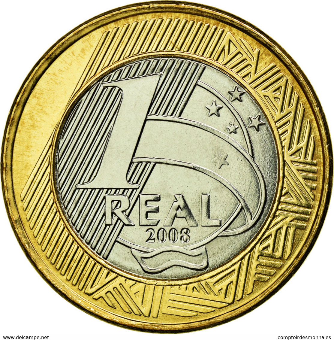 Monnaie, Brésil, Real, 2008, Rio De Janeiro, SPL, Bi-Metallic, KM:652a - Brazil
