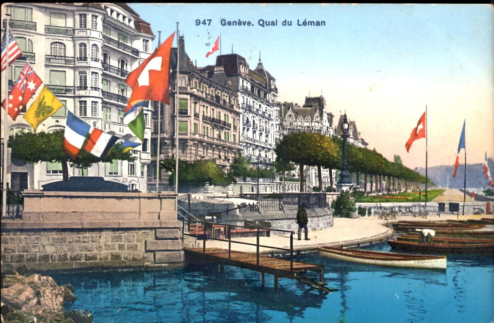 ** GENEVE  Le Quai Du Léman ** CPA Ecrite En 1922  Mais TBE - Genève