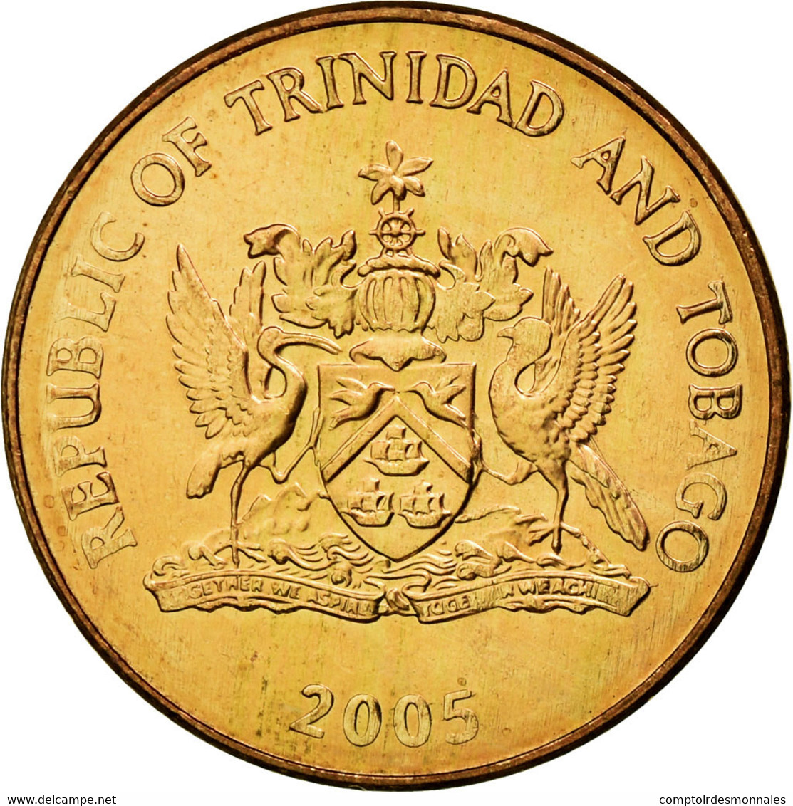 Monnaie, TRINIDAD & TOBAGO, Cent, 2005, Franklin Mint, SPL, Bronze, KM:29 - Trinidad & Tobago