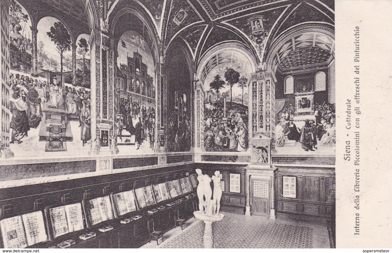 SIENA. CATTEDRALE. INTERNO DELLA LIBRERIA PICCOLAMINI CON GLI AFFRECHI DEL PINTURICCIO. CIRCA 1910s - BLEUP - Siena