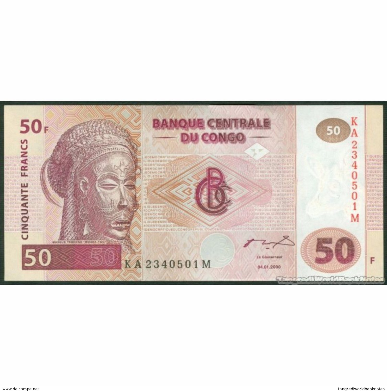 TWN - CONGO DEM. REP. 91A - 50 Francs 4.1.2000 KA-M (HdM) UNC - Repubblica Democratica Del Congo & Zaire