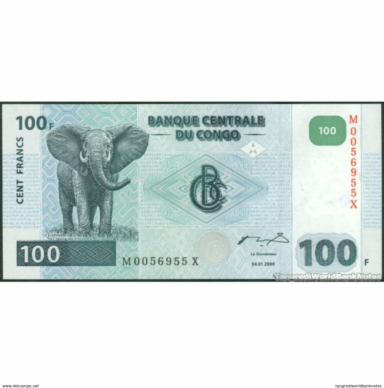 TWN - CONGO DEM. REP. 92 - 100 Francs 4.1.2000 M-X (G&D) UNC - Repubblica Democratica Del Congo & Zaire