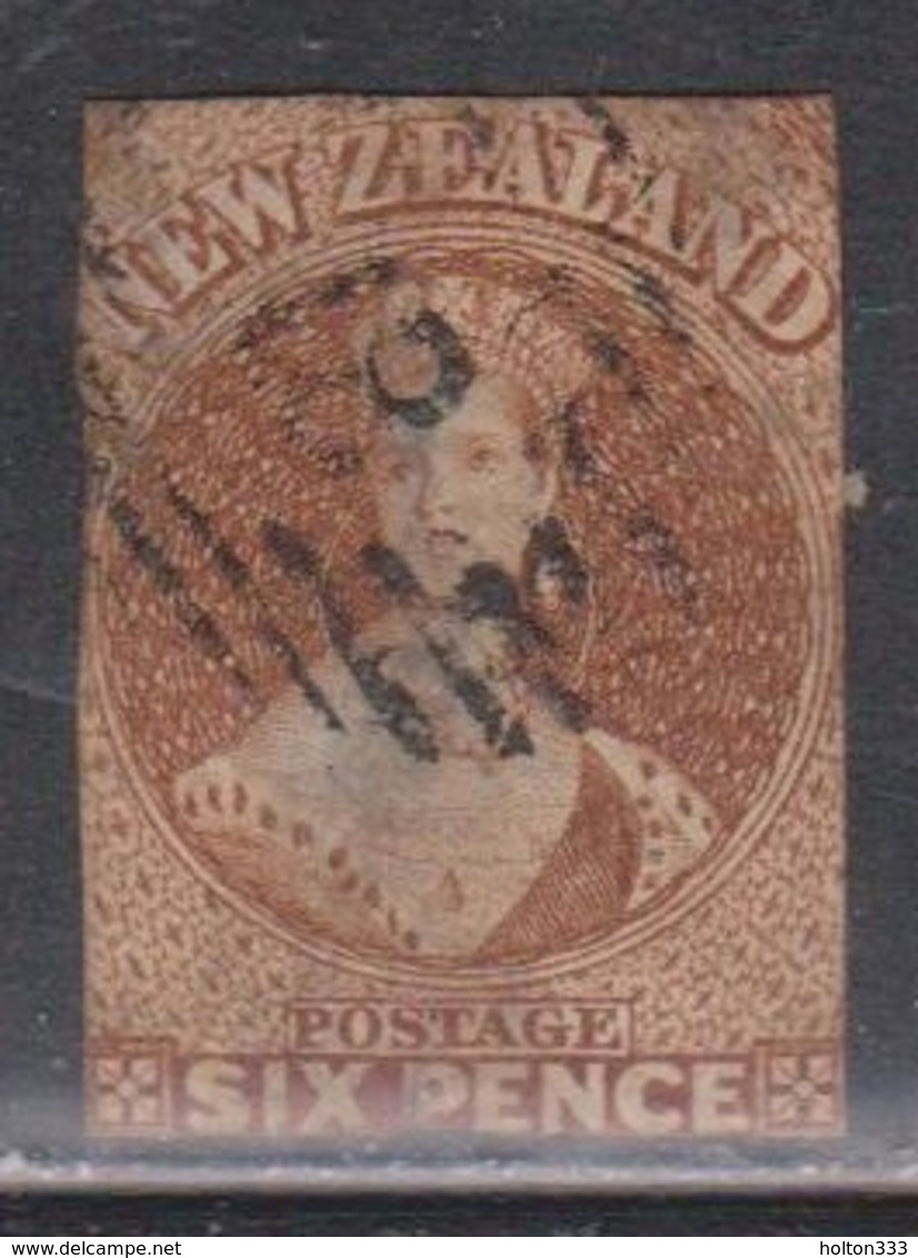 NEW ZEALAND Scott # 9 Used - No Margins,Thin,2 Small Nicks Poor Quality CV $325.00 - Used Stamps