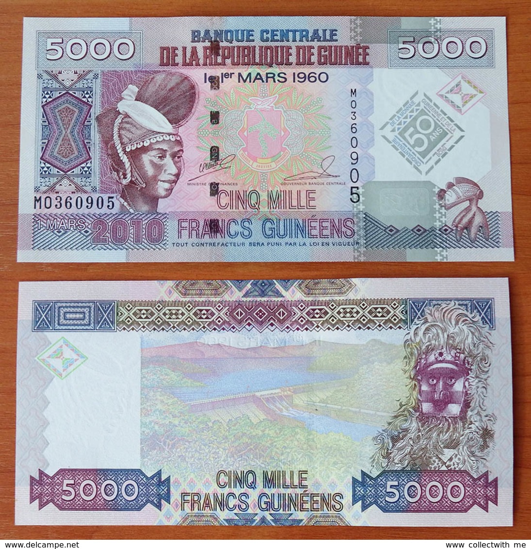 Guinea 5000 Francs 2010 Commemorative UNC - Guinea