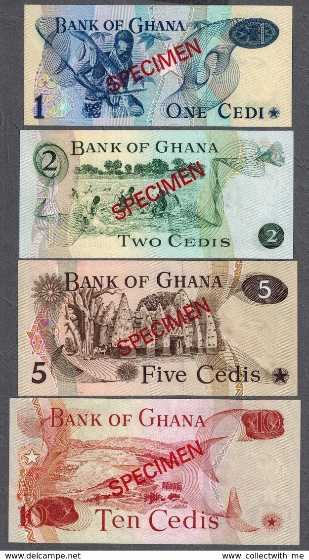 Ghana 1-10 Cedis 1977 Set Of Specimens CS1 - Ghana
