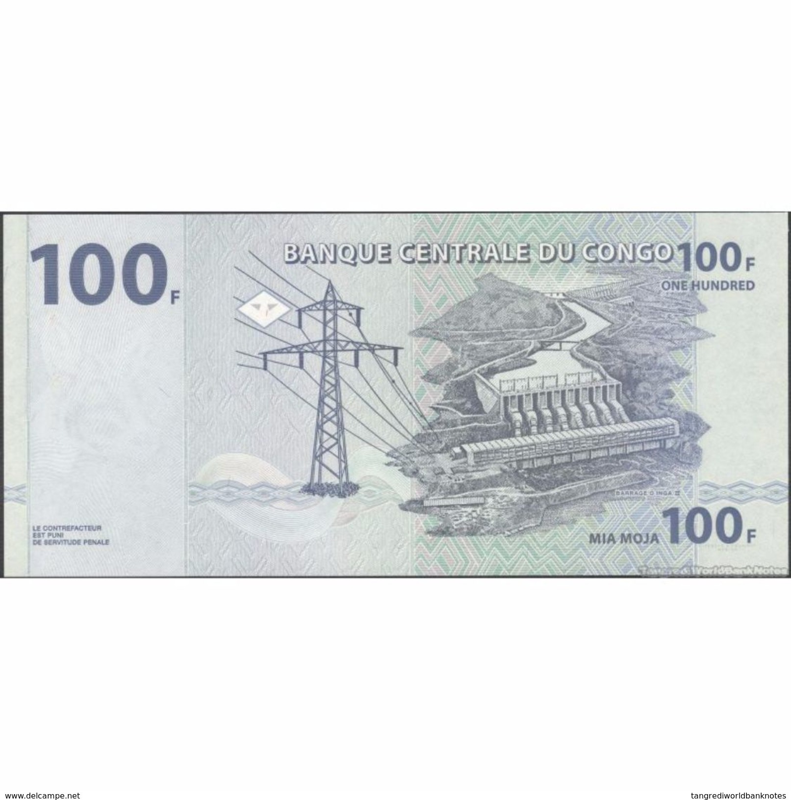 TWN - CONGO DEM. REP. 98A - 100 Francs 31.7.2007 MB - B (G&D) UNC - Repubblica Democratica Del Congo & Zaire