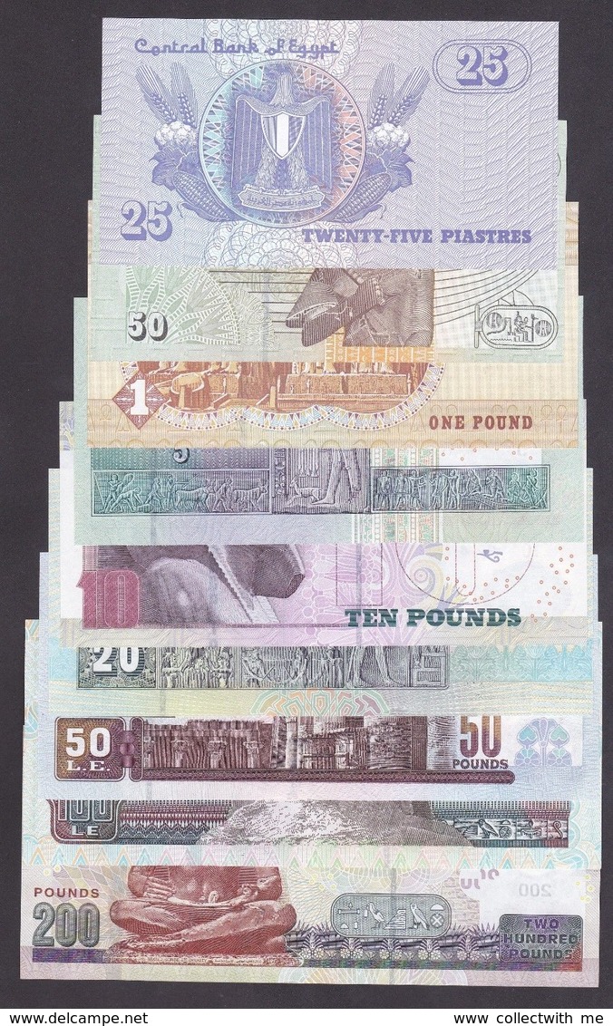 Egypt Banknote Set With Same Low Number 0000028 2008/2015 UNC - Egypte