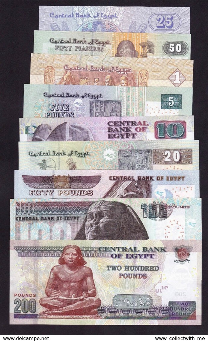 Egypt Banknote Set With Same Low Number 0000029 2008/2015 UNC - Egypte