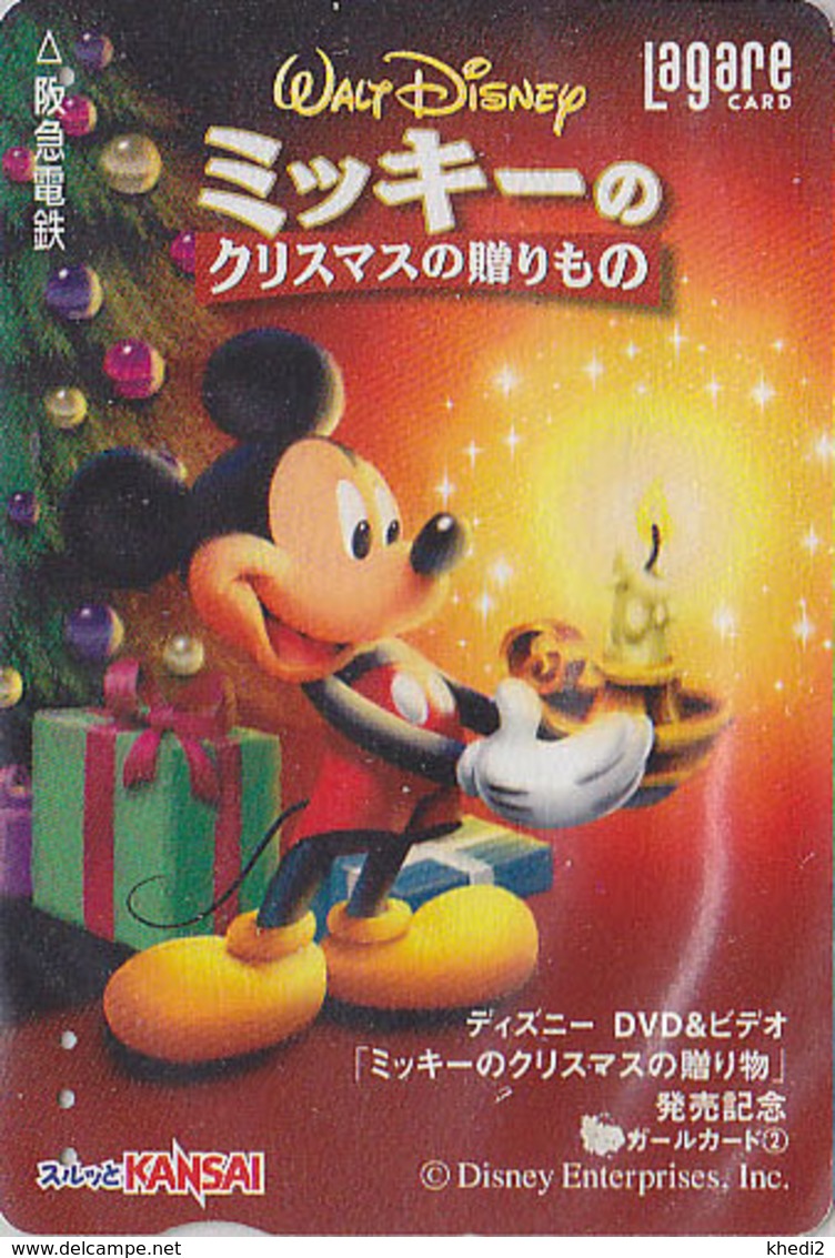Carte Prépayée Japon DISNEY - Série DVD 2/6 - MICKEY NOEL Bougie Sapin - CHRISTMAS Japan Prepaid Lagare Card - Disney
