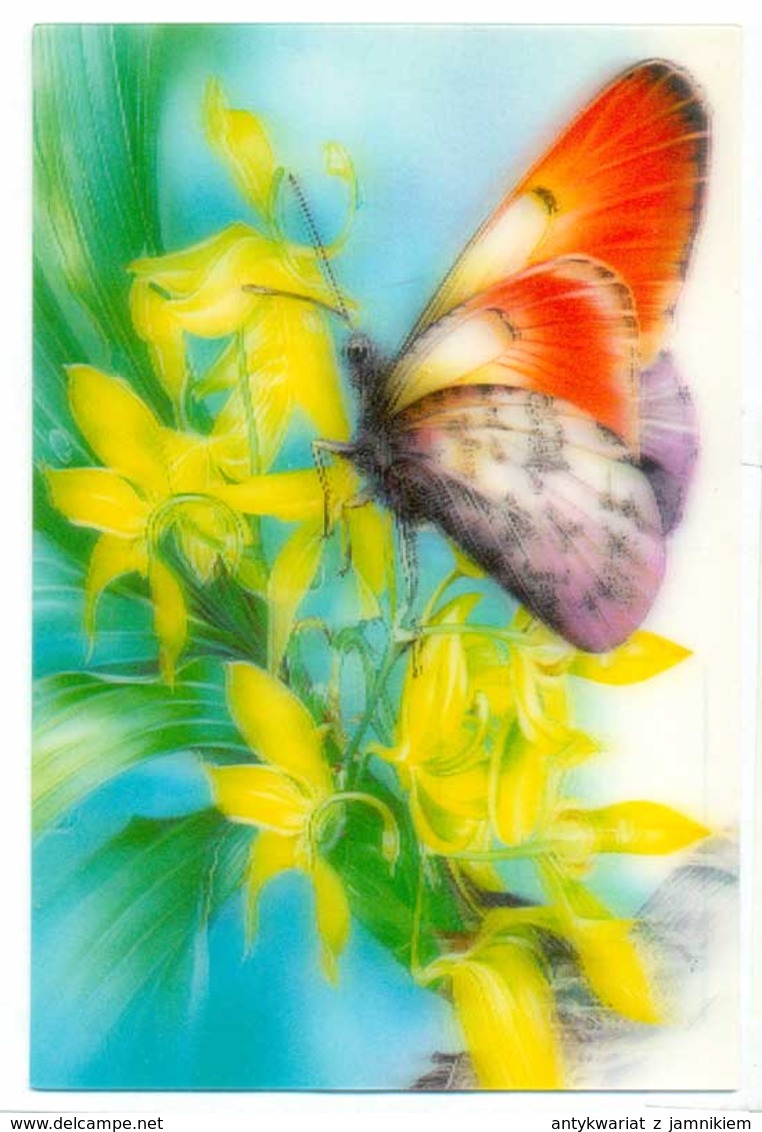Trójwymiarowa Lenticulaire 3D - Kwiaty I Motyle - Fleurs