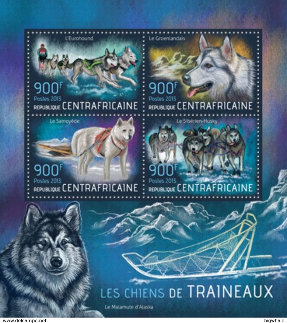 Central African 2013 Dog Chien MNH 1 Sheet - Centrafricaine (République)